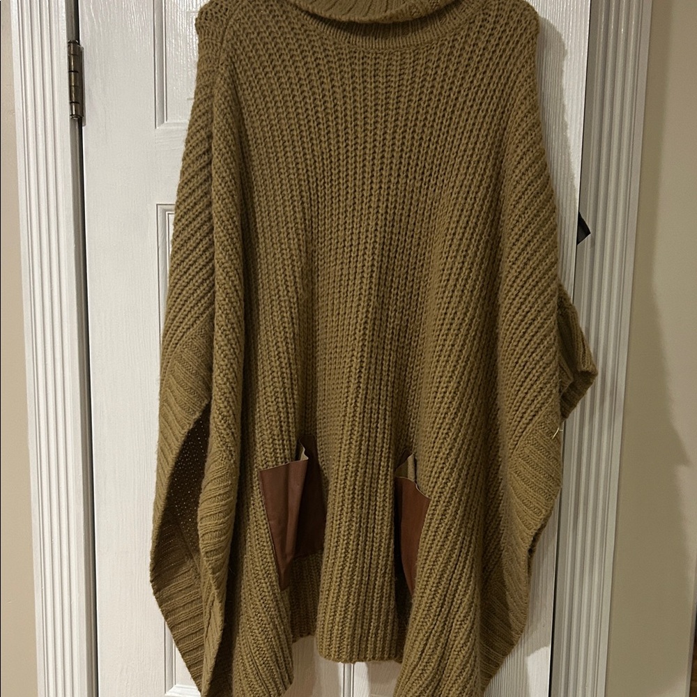 Michael Kors Camel Knit Poncho